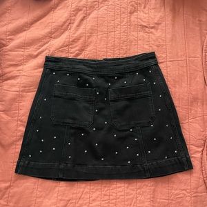 Madewell studded black denim mini skirt, size 6